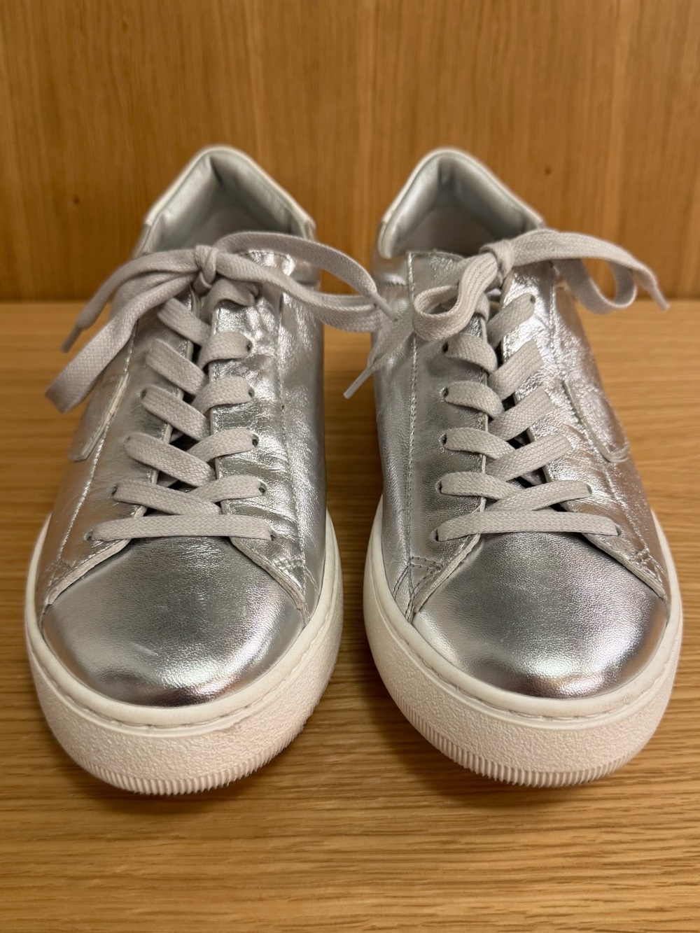 Philippe Model Silver Metallic Low-Top Sneakers, Women’s EU 40 / US 9-9.5